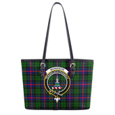 Morrison Modern Tartan Crest Leather Tote Bag